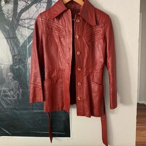 Vintage 70s Red Leather Jacket🌞